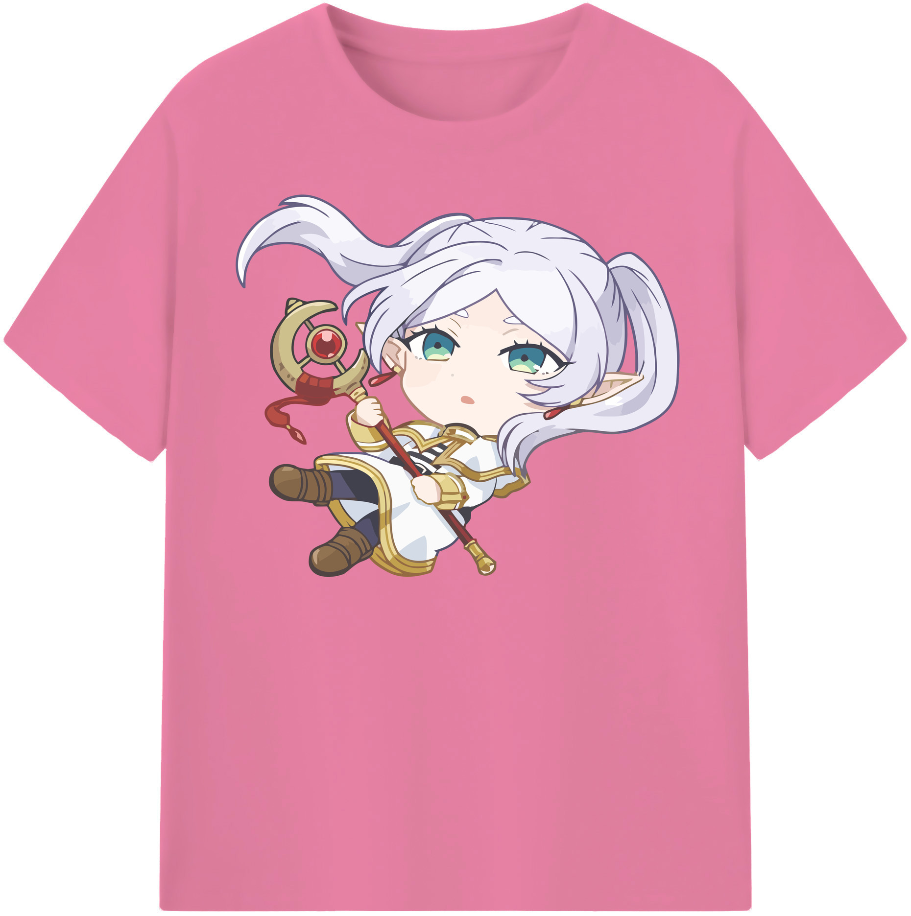 （画像用） 葬送のフリーレン Frieren 綿100％半袖Tシャツ（フロントプリント）